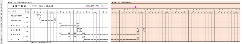 建築設計業務工程表作成システム「AS811」の準備エリアのイメージ画像